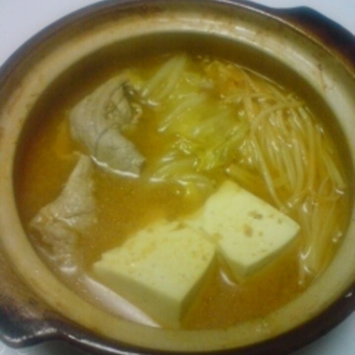 サムジャンと鶏がらスープの鍋